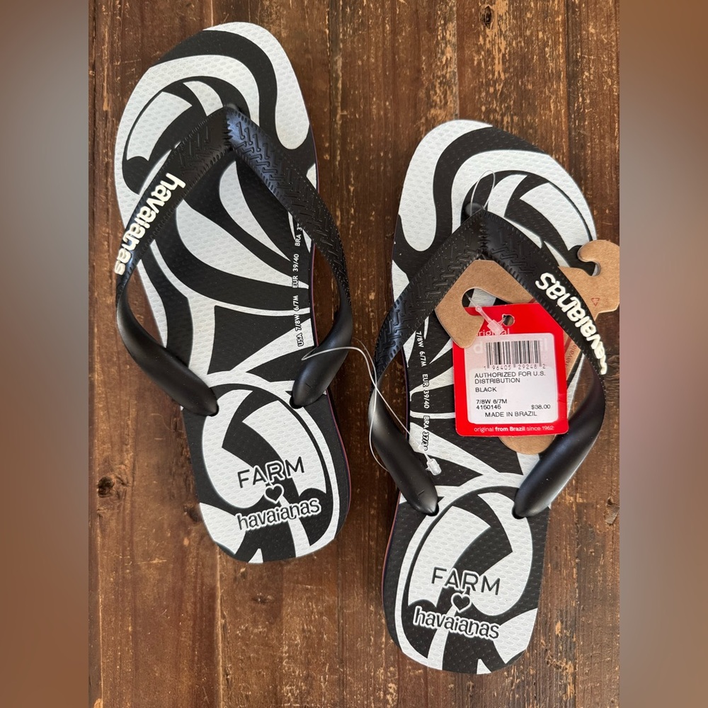 NEW! Havaianas x FARM Rio Tucanada Rainbow Flip Flop